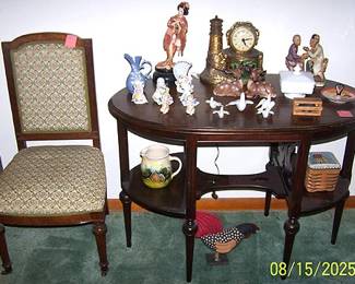 Victorian chair, nice hall table