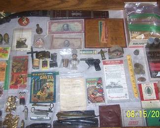 Assorted smalls including rolls of wheat pennies