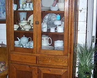 Old hutch and plant stand