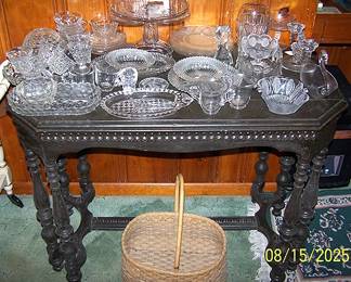 Lamp table and glassware including Fostoria American