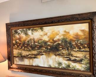 Large Framed Original Painting by Gina Conchè framed 24”x48” – 1976
