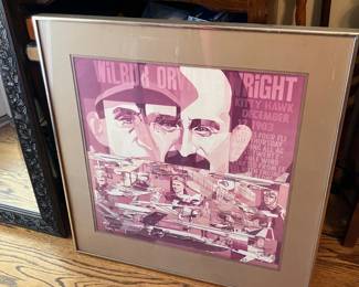 framed art print features a commemorative design honoring aviation pioneers Wilbur and Orville Wright,