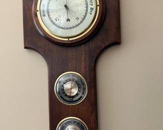 Vintage Verichron Wood Wall Weather Station – Barometer, Thermometer & Hygrometer