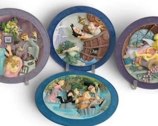 Disney Store Limited Edition Peter Pan 3D Relief Collector Plates Set of 4 Vintage Disney