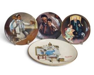 Norman Rockwell Knowles Collector Plates 4Piece Vintage Americana Art Collection