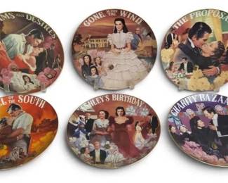 Vintage Gone With The Wind Music Plates Set of 6 Romantic Scenes Collector Display