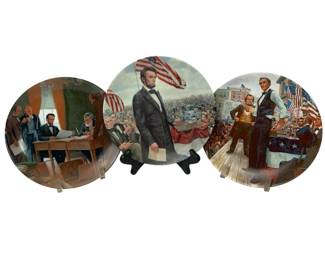 Abraham Lincoln Collector Plates Lot of 3 Civil War History Americana