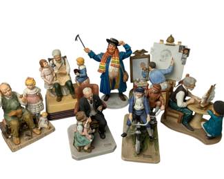 Norman Rockwell Figurine Collection 7 Pc Vintage Americana