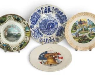 Vintage Pennsylvania Souvenir Collector Plates Set of 4 Gettysburg, Liberty Bell Strasburg