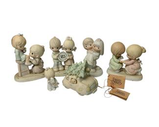 Vintage Precious Moments Figurine Set of 3 Children Sugar Town Car Enesco