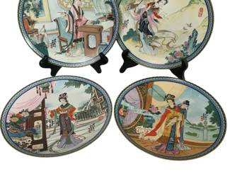 4 Jingdezhen Porcelain Plates Chinese Figures Scenic Designs