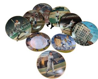 Vintage Baseball Collector Plates Lot of 9 Sports Memorabilia Yankees