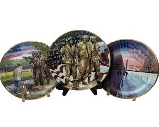 Vietnam Veterans War Memorial Collector Plates Lot of 3 Limited Edition