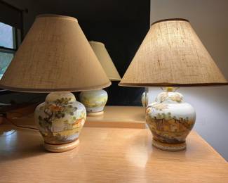 Hand painted ceramic lamps