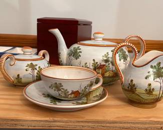 Hand painted tea service for 6