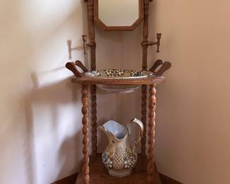 Wash stand with basin & pitcher