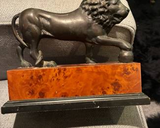 Vintage Medici-style bronze lion statue