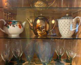 Tea pots and stemware