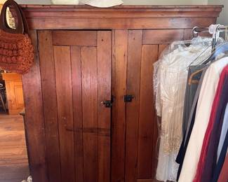 Antique Primitive Wood Storage Cupboard