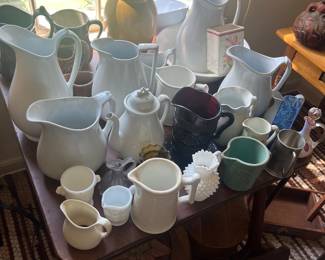 Collection of Antique & Vintage Pitchers / Ewers