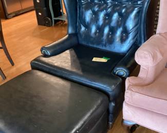 Leather chair/ottoman $100