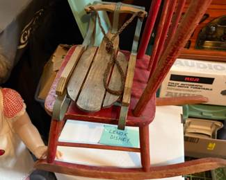 antique rocking chair kids toy doll