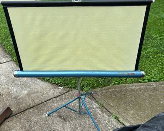 Portable movie screen in box
