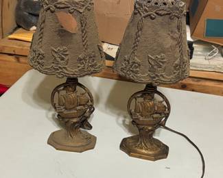 Old dusty antique lamps