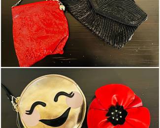 Vintage beaded purses and two Kate Spade coin purses. 