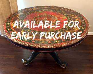 Folk art antique, solid wood table — $225 — CALL OR TEXT 507-458-2542 for more pictures or information