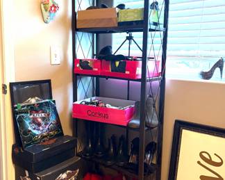 Huge collection of New and like new shoes including brands such as LSize 8 1/2-9 1/2 Dolce vita Christian Siriano R2 Sophia Milano Hippie laundry Donald Pliner JG Frye Sam Edelman BCBG Kate spade BEBE Vince Anne Klein Jessica Simpson Betsy Johnson Soft Michael Kors Cole Haan Catherine Malandrine Plus Harley Davidson helmets and boots!