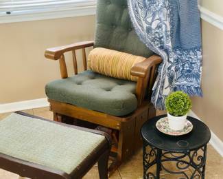 Vintage Rocker and MCM Footstool 