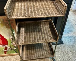 WICKER THREE-TIER SHELF
