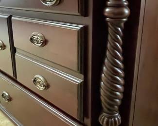 Vintage Mahogany Finish Dresser with Mirror