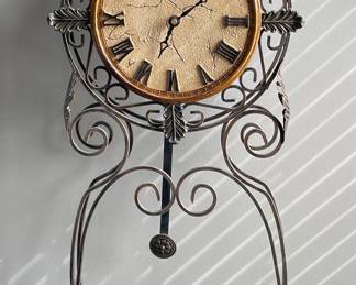 Vintage Wrought Iron Pendulum Wall Clock