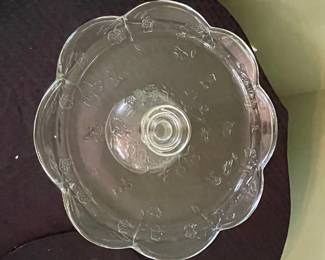 Vintage Anchor Hocking Savannah Glass Cake Stand with Dome