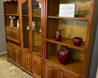 Modular Pine China Cabinet / Bookcase Unit