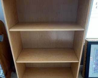 Modern Maple Laminate Three-Shelf Bookcase