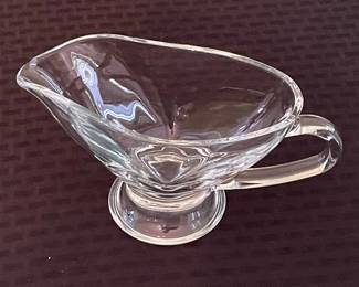 Vintage Clear Glass Gravy Boat with Underplate