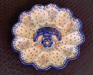 Vena Polish Pottery Unikat Egg Server by Beata Wozniak