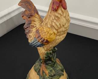 Vintage Majolica-Style Rooster Figurine