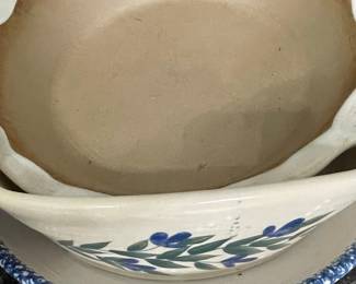 Pfaltzgraff "Olive Branch" Pie Dish and Bowl Set