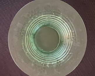 Vintage Green Depression Glass Plate in Circle Band Pattern