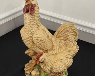 Homco Rooster and Hen Figurines #1446