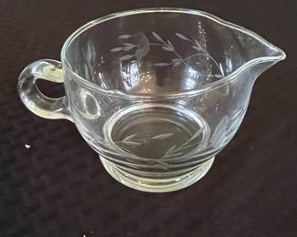 Fostoria Glass Creamer, Holly Clear Pattern