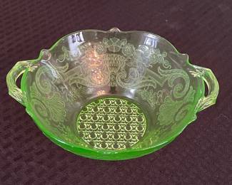 Lancaster Glass Company Debra Uranium Glass Bowl