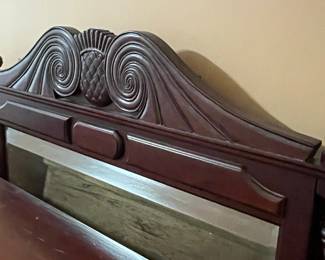 Vintage Mahogany Finish Dresser with Mirror