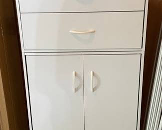 Modern White Two-Drawer Two-Door Storage Cabinet