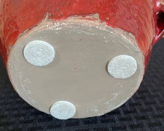 Handmade Red Glazed Ceramic Planter with Handles
