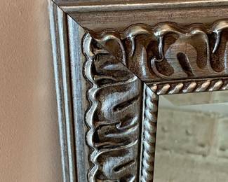 Amanti Art Sydney Silver Beveled Framed Wall Mirror